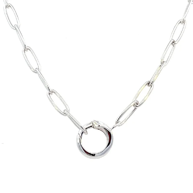minimal diamond bar necklace Ania Haie Sterling Silver Link Charm Connector Necklace