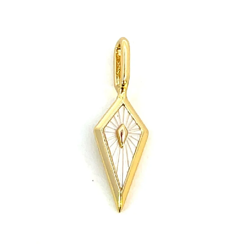elegant marquise diamond ring Ania Haie Sterling Silver Mother of Pearl Kite Charm with Gold Overlay
