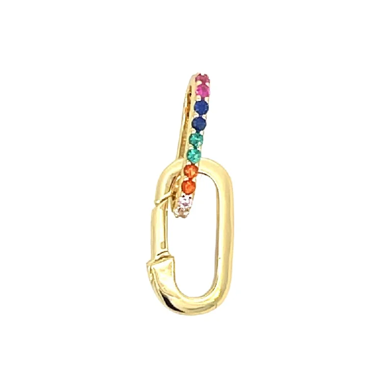 personalized hand-stamped bar ring Ania Haie Sterling Silver Rainbow Charm Connector with Gold Overlay