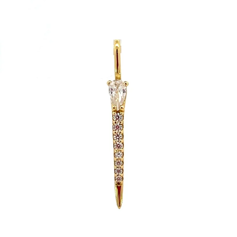 bold chunky cocktail ring Ania Haie Sterling Silver Sparkle Bar Charm with Gold Overlay
