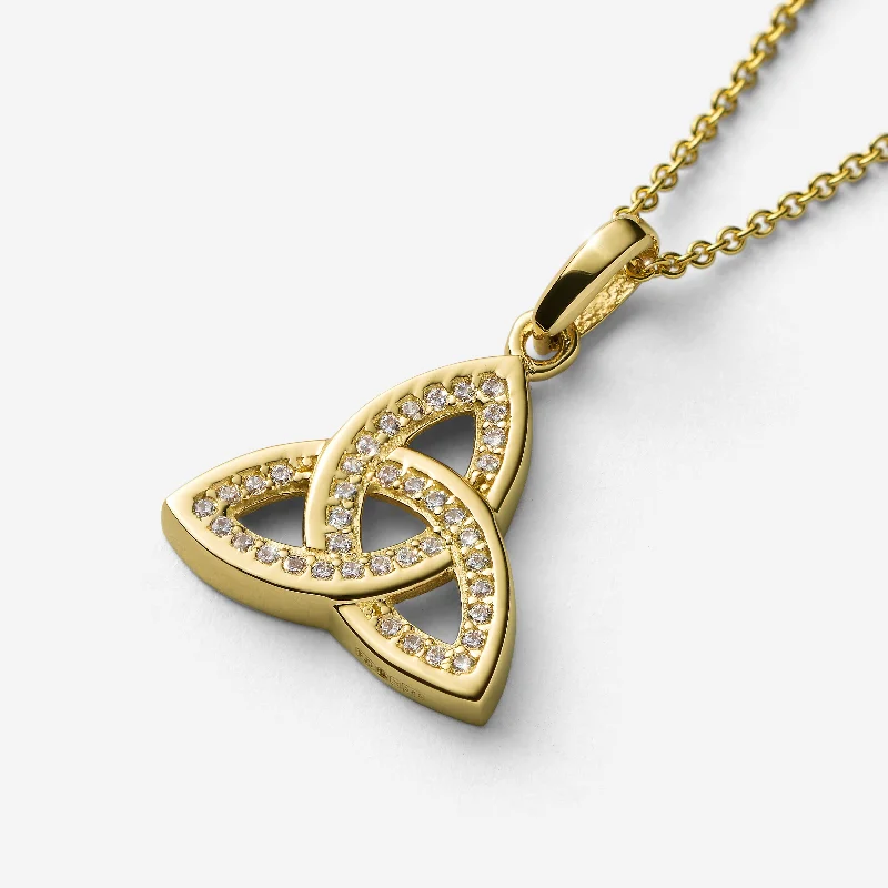 unique zodiac constellation necklace Trinity Knot Pendant with Stones 2