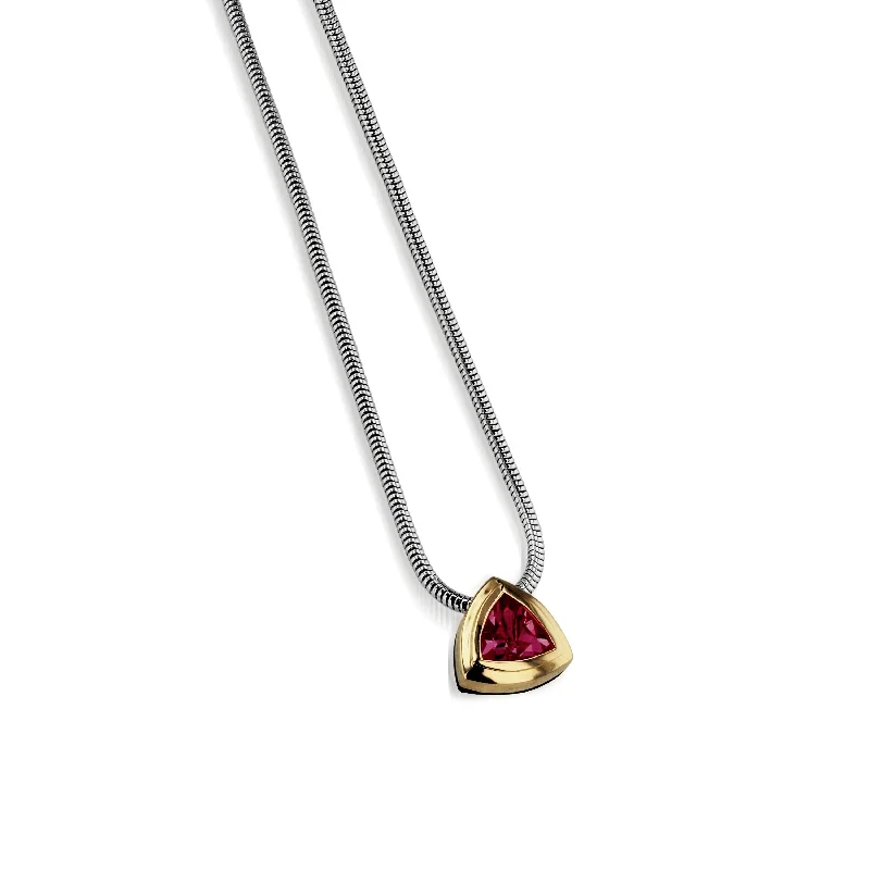 Arrivo Trillion Solitaire Pendant Necklace