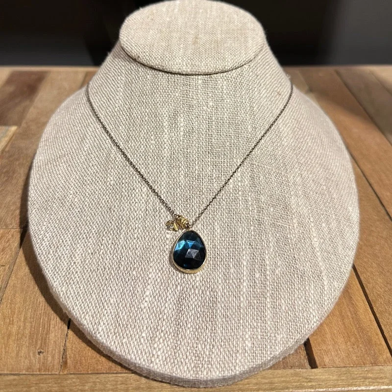 unique promise ring for girlfriend Asymmetrical London Blue Topaz with Diamond Leaf Accent