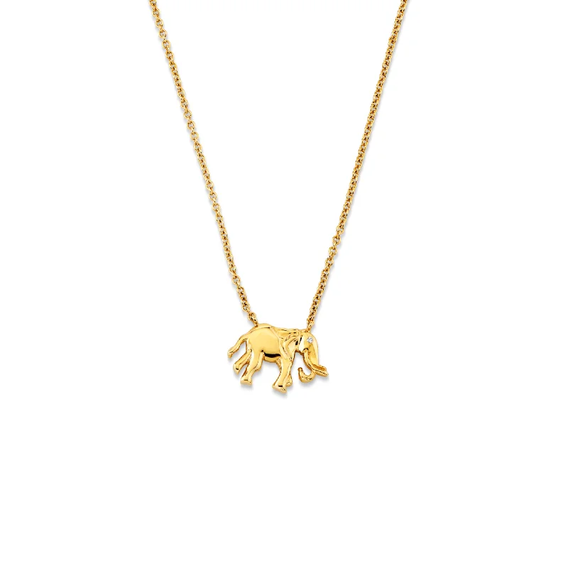 dainty feather charm necklace Baby Elephant Necklace