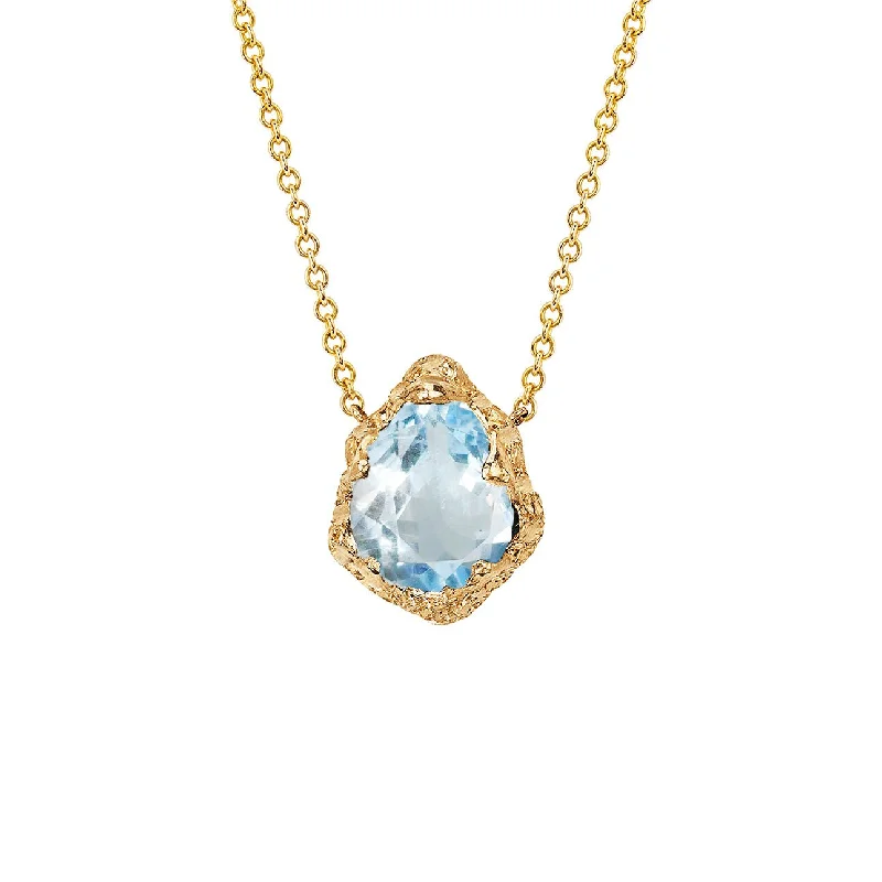 vintage cameo brooch jewelry Baby Queen Water Drop Aquamarine Solitaire Necklace
