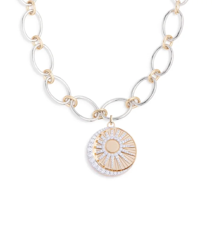 men’s engraved cuff bracelet Balance : Oval Link Chain Necklace Mixed Gold