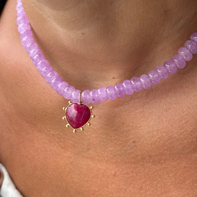 Amethyst/ruby heart