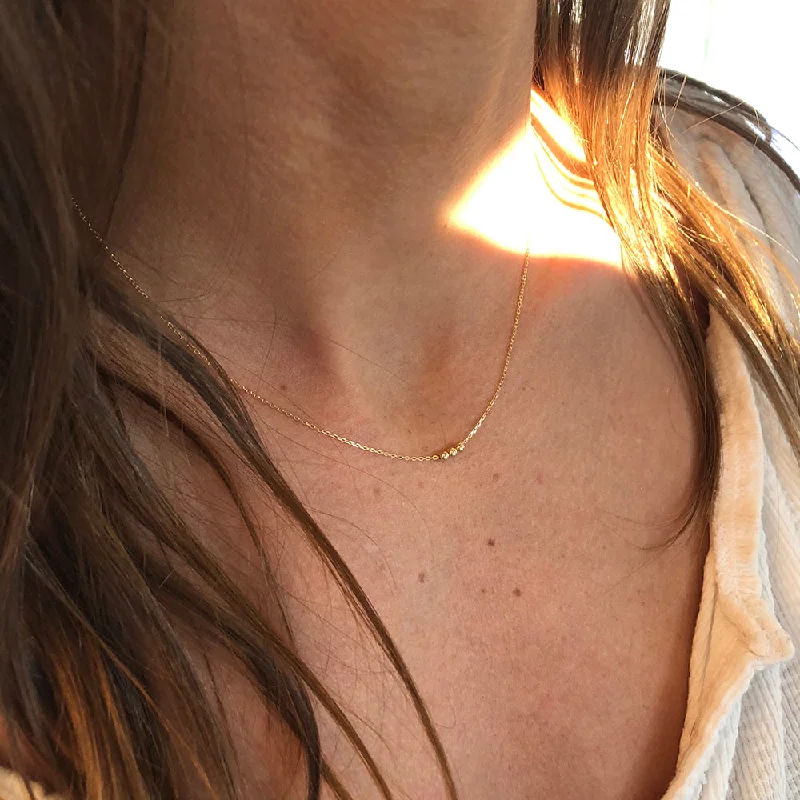 rose gold cubic zirconia earrings BEADS OF GOOD FORTUNE NECKLACE