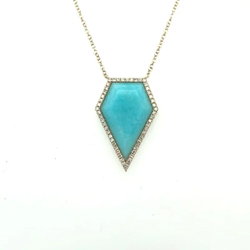 Beautiful Amazonite and Diamond Pendant at Regard Jewelry in Austin, Texas