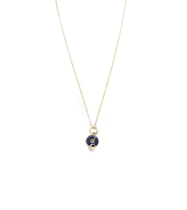 vintage-style filigree bracelet Blue Crescent : Symbol Champleve Enamel Disk Drop Necklace