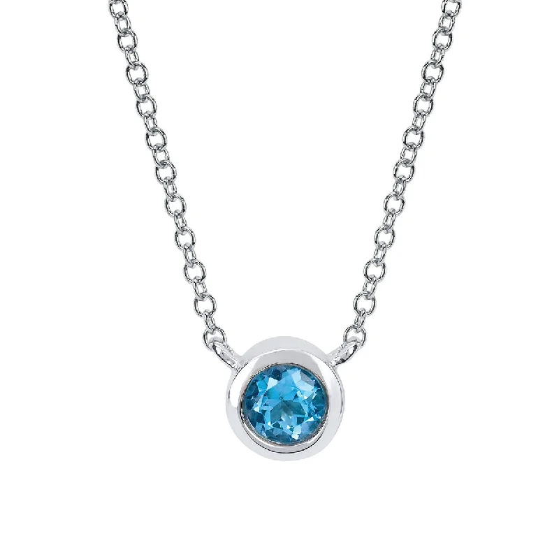 Blue Topaz Bezel Set Pendant