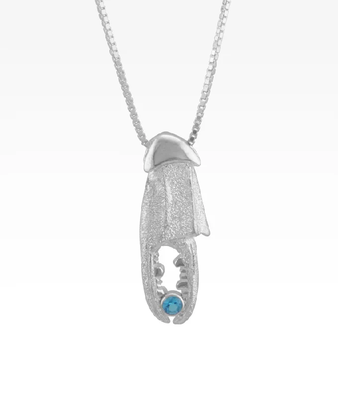 celestial star cluster earrings Blue Topaz Crab Claw Necklace