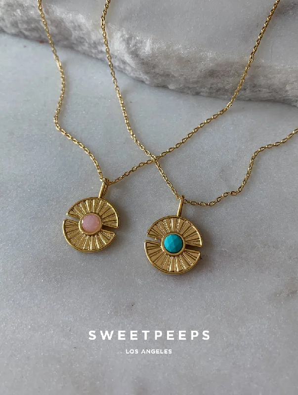 gold opal ring Boho Burst Necklace