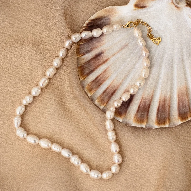 adjustable braided rope ring Bold Pearl Necklace
