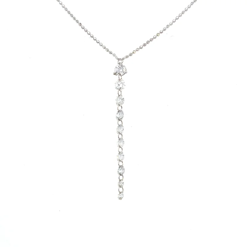 vintage gold engagement ring 14KW Dashing Diamond 10-Stone Drop Pendant