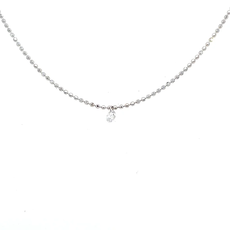 vintage sapphire necklace 14KW Dashing Diamond Single-Stone Pendant