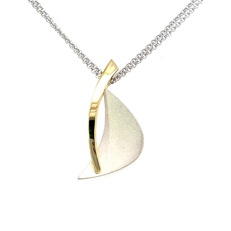 gothic black onyx ring men Sterling Silver Triangle Pendant with Gold Vermeil | AvaGray