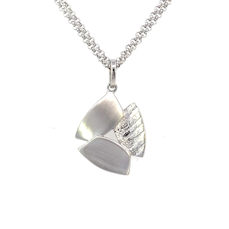 unique moon phase ring Sterling Silver Three Oval Pendant | AvaGray