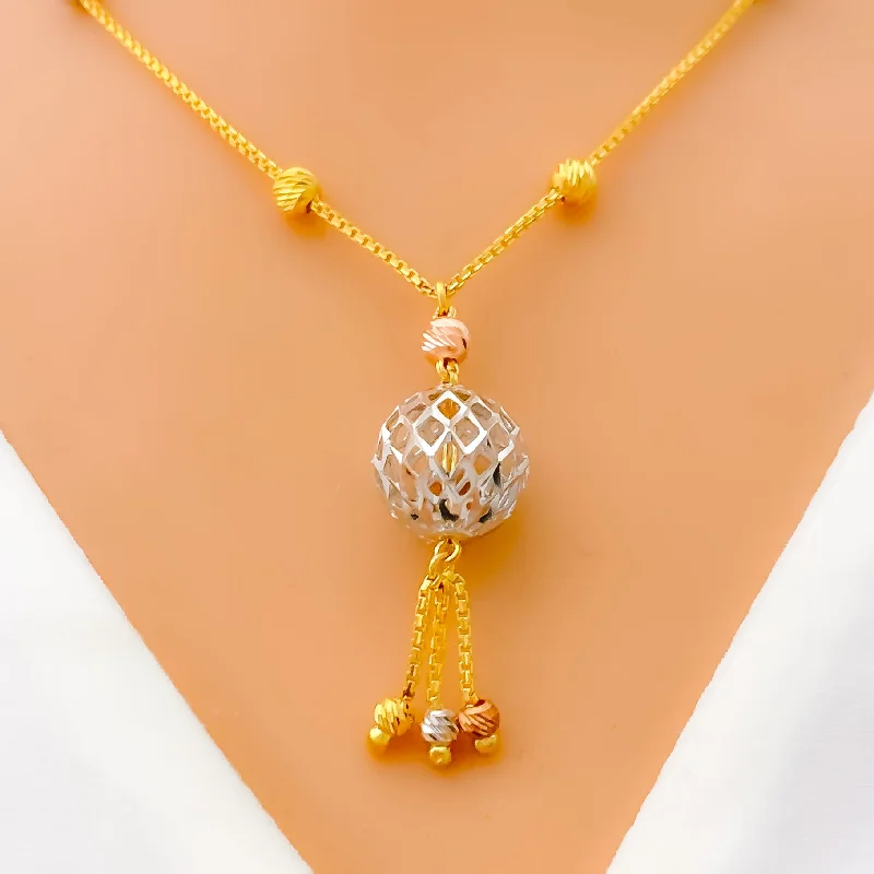 vintage art deco sapphire ring Bright Glowing Jali Orb 22K Gold Necklace