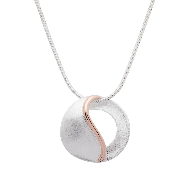 white topaz stacking rings Open Kells Brushed Pendant