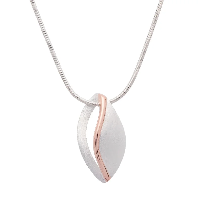gold heart-shaped pendant necklace Brushed Rose Gold Slider Pendant