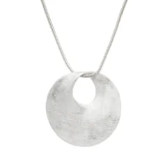 dainty gemstone choker necklace New! Brushed Silver Slider Pendant