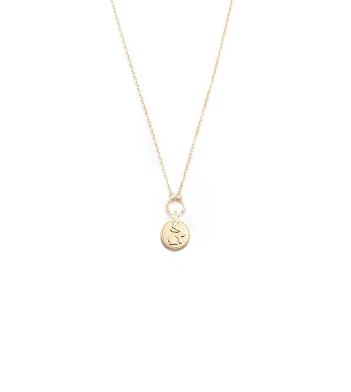 simple snake chain necklace Bunny - True Love : Miniature Coin Drop Necklace