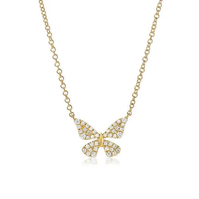 Celtic knot wedding band Butterfly Pave Necklace