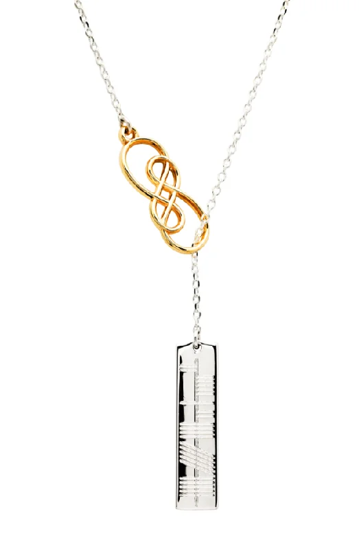 minimalist black diamond studs Cara Ogham Lariat Pendant