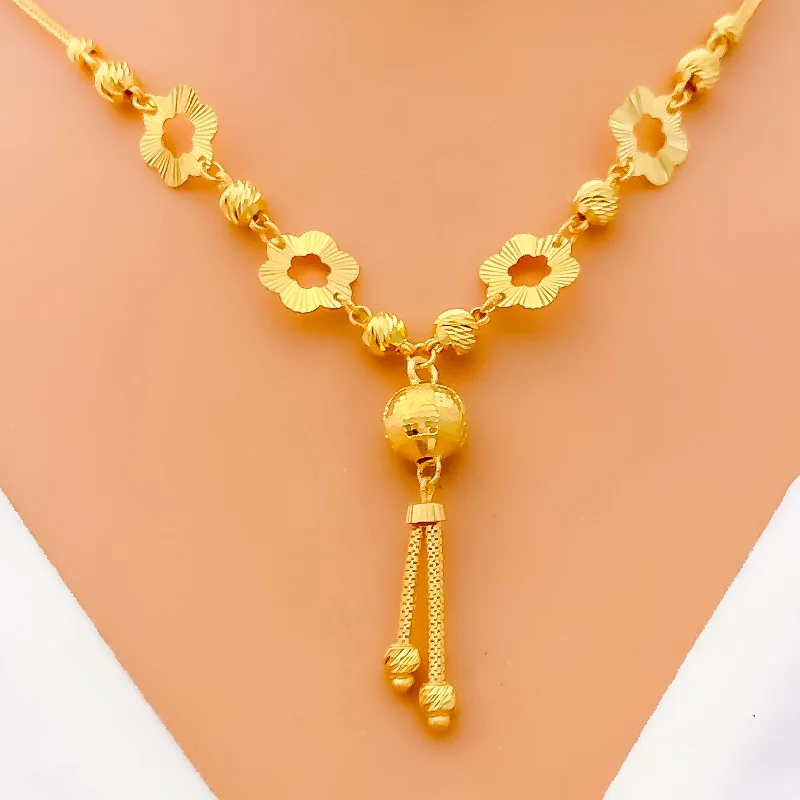 dainty sapphire stacking rings Charming Cutwork Flower 22k Gold Necklace