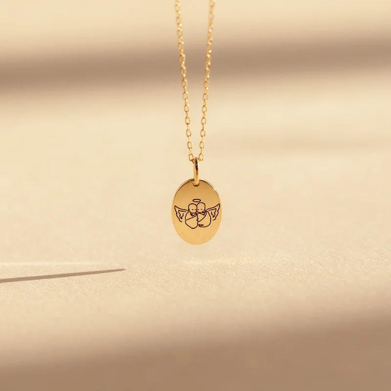 adjustable toe ring silver Child Portrait Necklace