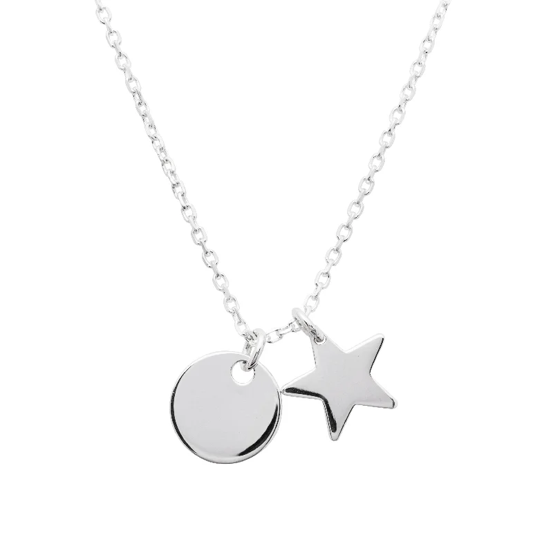 small diamond cross pendant Star and Disc Pendant