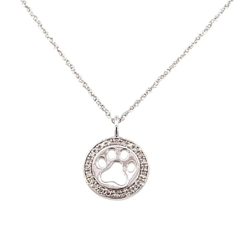 black spinel ring men Circle Pawprint Pendant with Diamonds | Fernbaugh's Jewelers