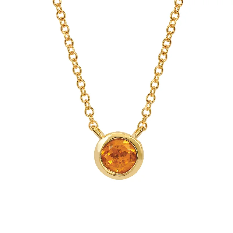 Citrine Bezel Set Pendant