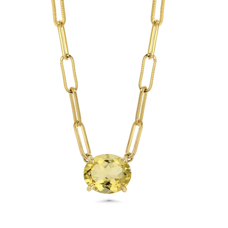 Citrine Oval Necklace