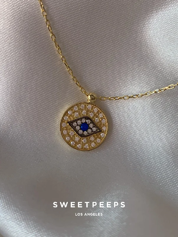 handcrafted gemstone ring women Clara Evil Eye Necklace (CEN)