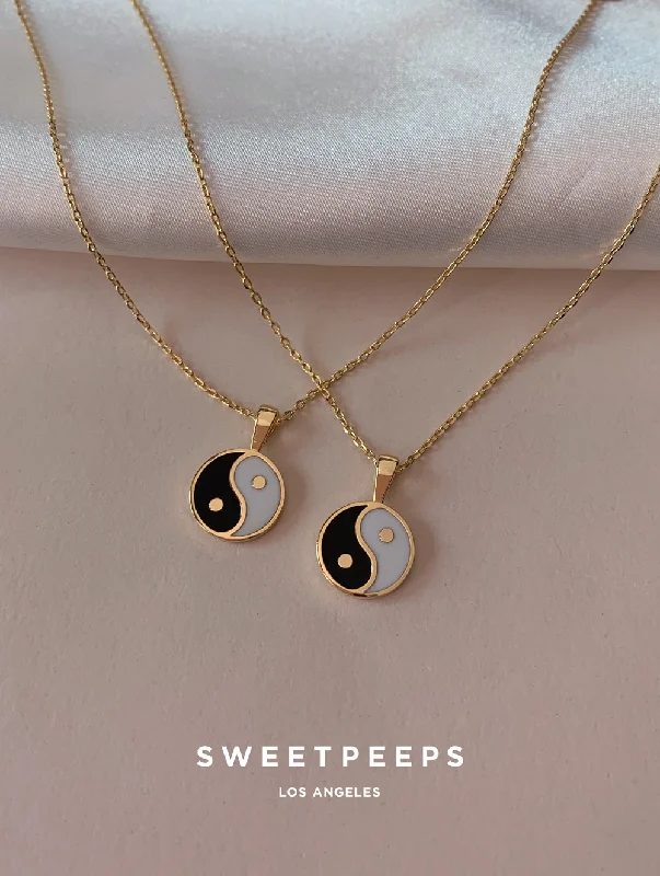 aquamarine birthstone necklace March Classic Yin Yang Necklace
