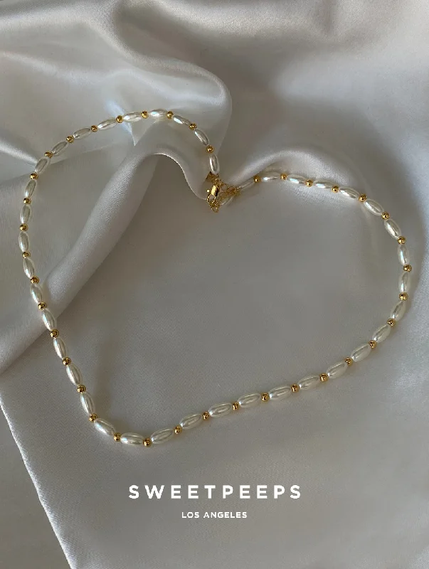 black stainless steel signet ring Classical Pearl Choker