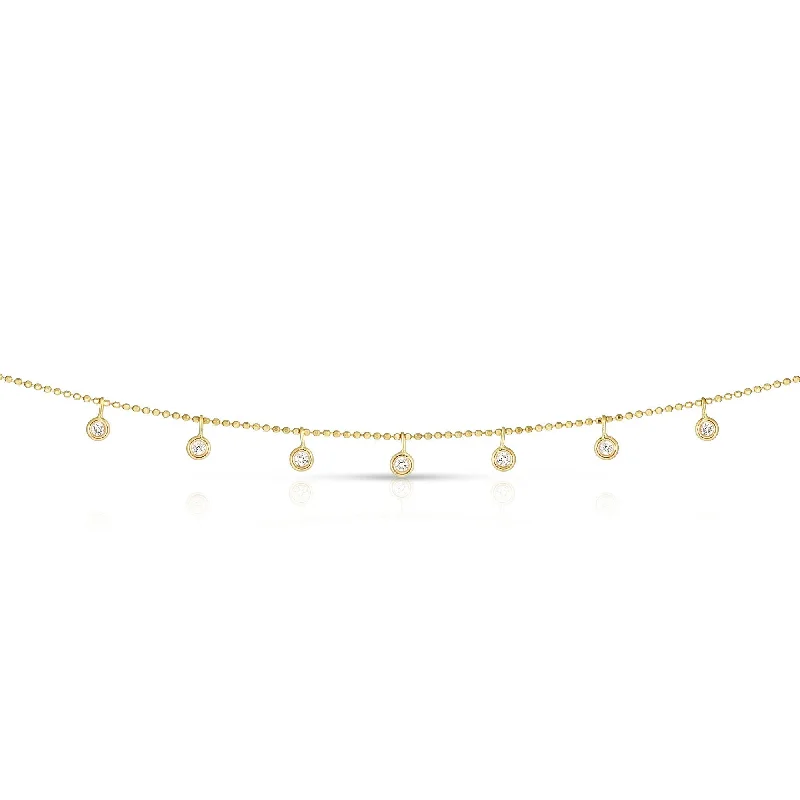 infinity loop ring rose gold 14K Yellow Gold Diamonds Dangle by the Yard Necklace