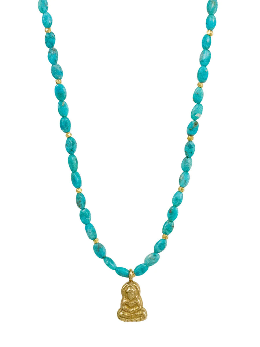 vintage locket necklace gold Azure Necklace - Buddha
