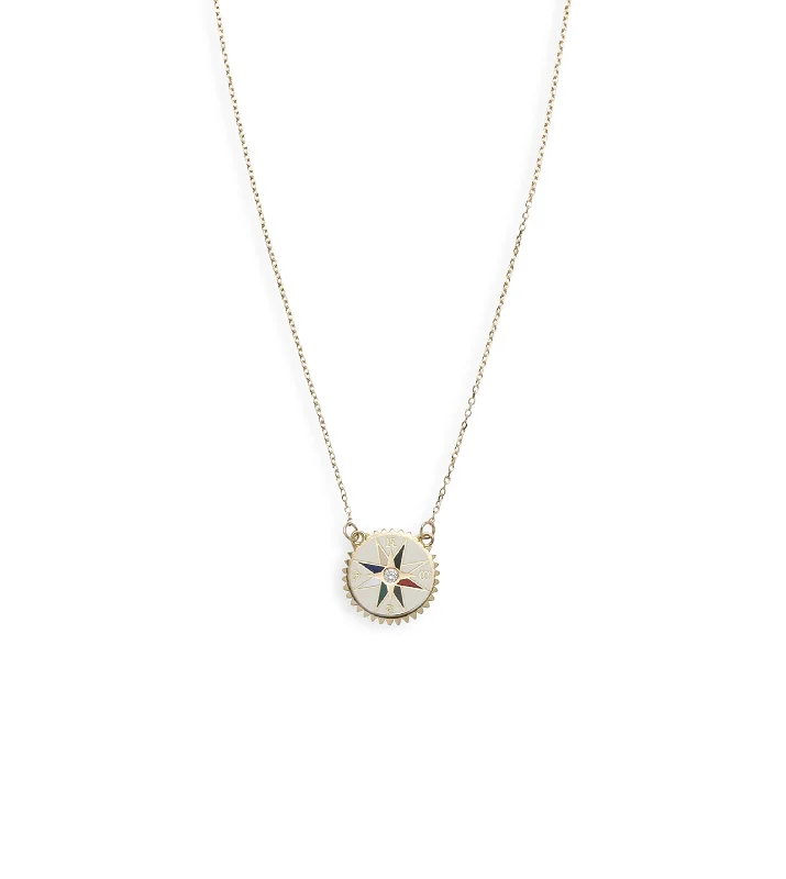 vintage floral engagement ring Internal Compass : Cream Petite Champleve Enamel Stationary Necklace