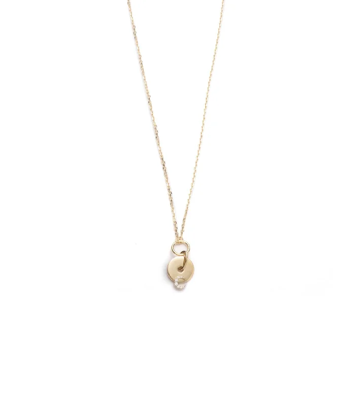 dainty silver hamsa bracelet Crescent - Karma : Symbol Disk Drop Necklace