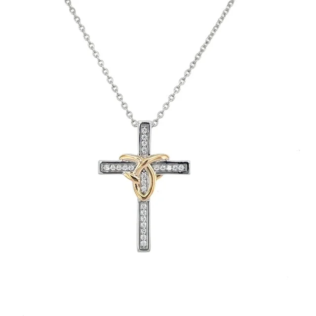 custom engraved infinity necklace Cross with Celtic Knot Pendant