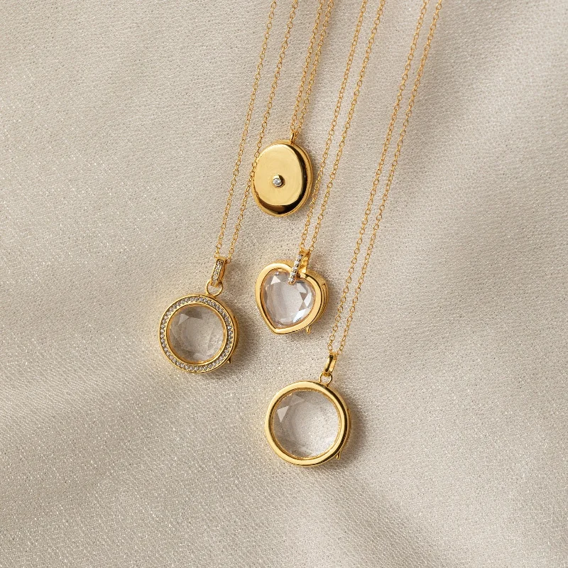 elegant art deco necklace Crystal Locket Necklaces