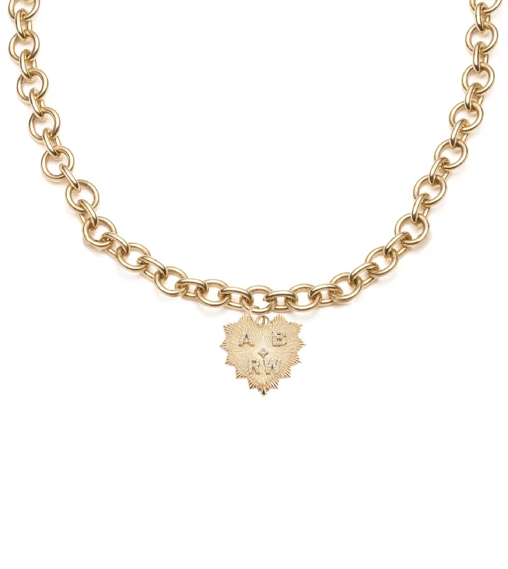 dainty beaded stretch bracelet Custom Radiating Heart : Midsize Mixed Link Chain Necklace