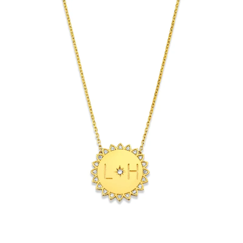 minimalist rose gold stacking rings Custom Initials Classic "You Are My Sunshine" Necklace