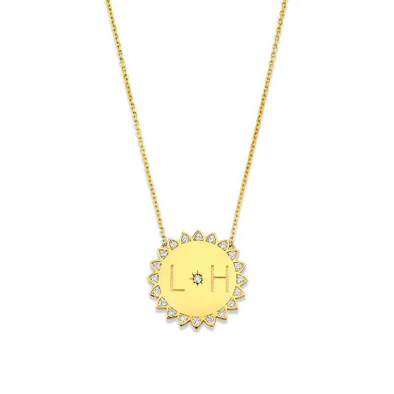 vintage marcasite brooch floral Custom Initials Medium "You Are My Sunshine" Necklace