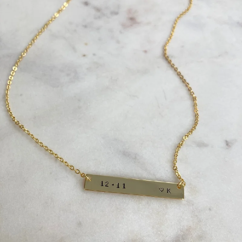 genuine ruby ring women CUSTOMIZABLE BAR NECKLACE