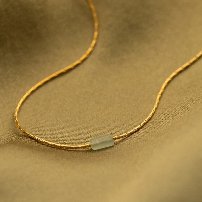cubic zirconia eternity necklace Dainty Aventurine Bar Necklace