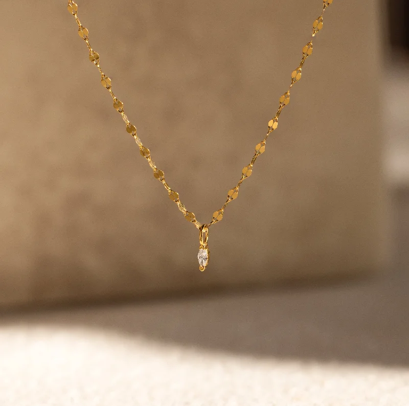 gold and turquoise statement ring Dainty Marquise Pendant Necklace
